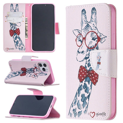 Anymob iPhone Case Blue with Cherry Blossom Flip Cover Fashion Painted Wallet Leather Bag Shell-Mobile Phone Cases-PEROZ Accessories