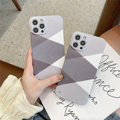 Anymob iPhone Case White and Purple Ink Painting Mountain Peak Liquid Texture Plastic Cover Rimless-Mobile Phone Cases-PEROZ Accessories