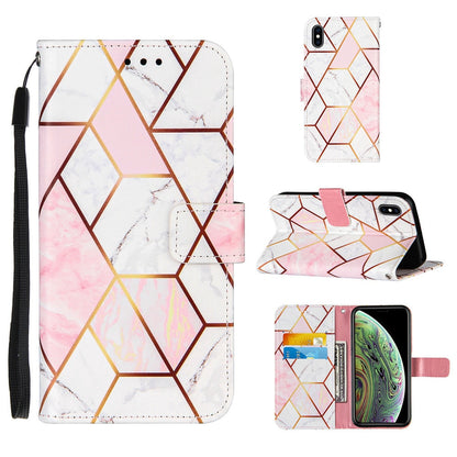 Anymob iPhone Case Pink Marble Leather Magnetic Flip Wallet Cover-Mobile Phone Cases-PEROZ Accessories