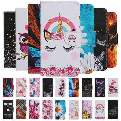 Anymob Samsung White Sunflower Flip Wallet Phone Case Leather Stand Function Cover-Mobile Phone Cases-PEROZ Accessories
