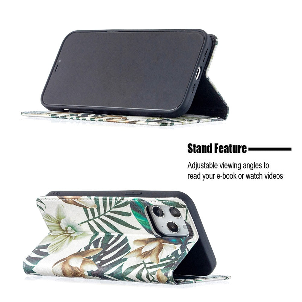 Anymob iPhone Case Flip Leather Cute Elephant Magnetic Card slot Wallet Cover-Mobile Phone Cases-PEROZ Accessories