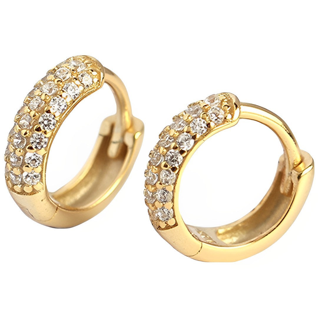Anyco Earrings Luxury Zircon Punk Circle Hoop Bohemian Piercing Ear Buckle For Women Accessories 8MM Gold-Earrings-PEROZ Accessories