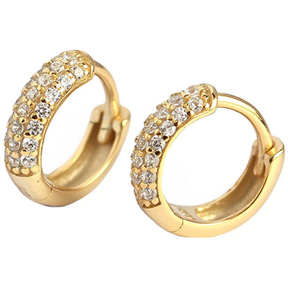 Anyco Earrings Luxury Zircon Punk Circle Hoop Bohemian Piercing Ear Buckle For Women Accessories 8MM Gold-Earrings-PEROZ Accessories