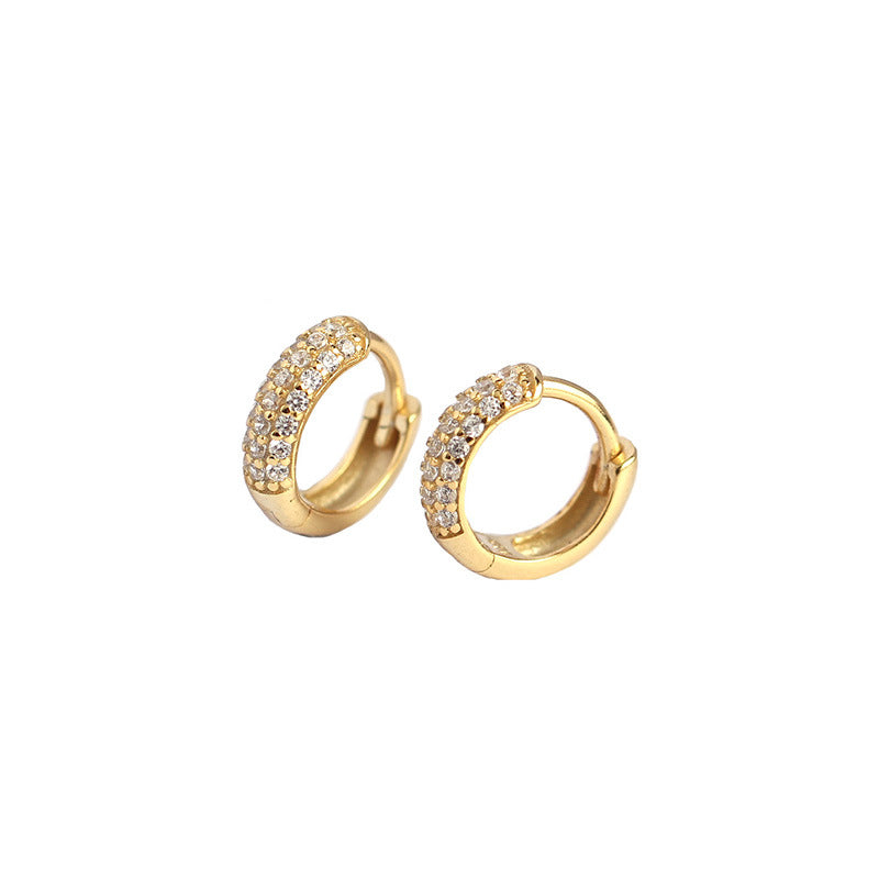 Anyco Earrings Luxury Zircon Punk Circle Hoop Bohemian Piercing Ear Buckle For Women Accessories 8MM Gold-Earrings-PEROZ Accessories