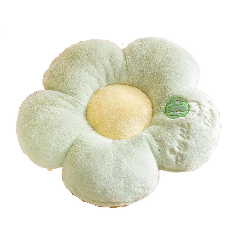 Anyhouz Plush Pillow Green Five Petal Flower Shape Stuffed Soft Pillow Seat Cushion Room Decor 50cm-Pillow-PEROZ Accessories