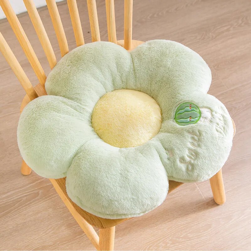 Anyhouz Plush Pillow Green Five Petal Flower Shape Stuffed Soft Pillow Seat Cushion Room Decor 50cm-Pillow-PEROZ Accessories
