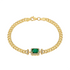 Anyco Bracelet Classic Emerald Charm Square Pendant Necklace Cubic Zirconia 925 Silver Chain Link-Bracelets-PEROZ Accessories