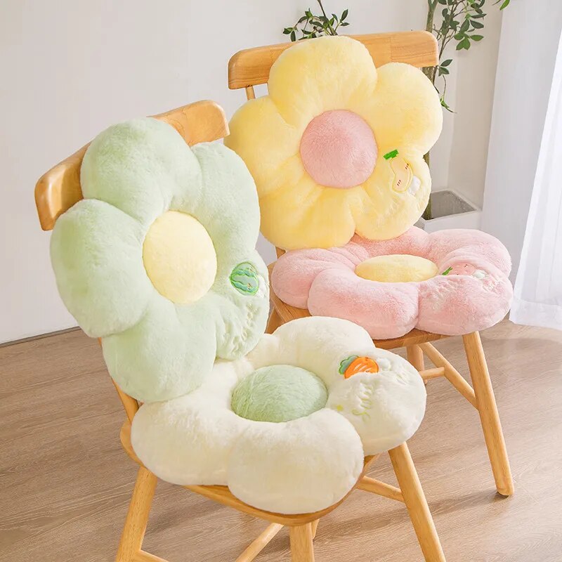 Anyhouz Plush Pillow Yellow Five Petal Flower Shape Stuffed Soft Pillow Seat Cushion Room Decor 50cm-Pillow-PEROZ Accessories