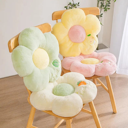 Anyhouz Plush Pillow White Five Petal Flower Shape Stuffed Soft Pillow Seat Cushion Room Decor 90cm-Pillow-PEROZ Accessories