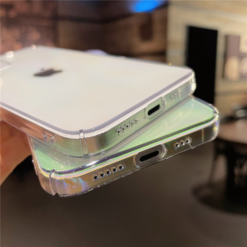 Anymob iPhone White Transparent Gradient Phone Case Hard PC Back Cover-Mobile Phone Cases-PEROZ Accessories