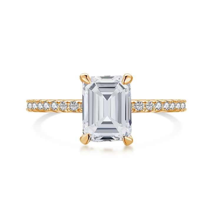 Anyco Ring Gold Jewelry Square White Cubic Zirconia Ring Stones 925 Sterling Silver Jewelry Women Diamond Rings-Rings-PEROZ Accessories