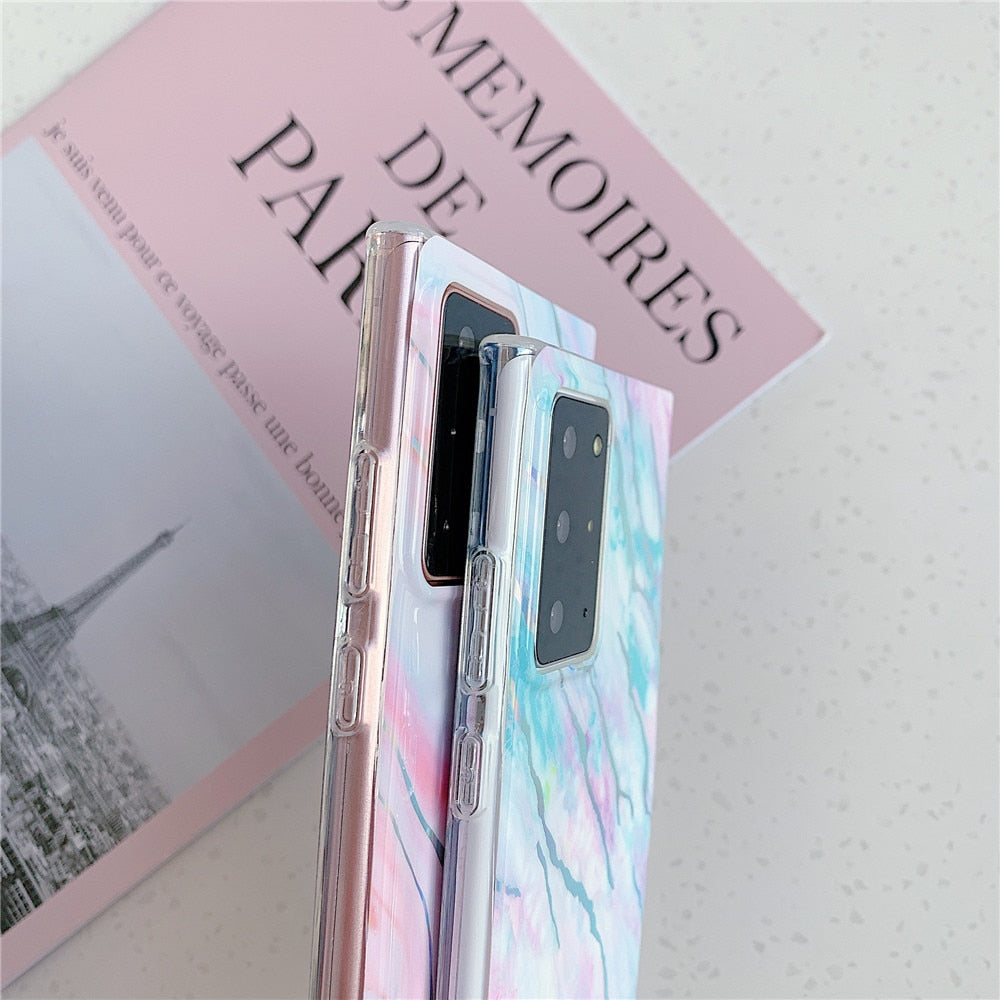 Anymob Samsung Pink And Lavender Laser Gradient Marble Phone Case Silicon Cover-Mobile Phone Cases-PEROZ Accessories
