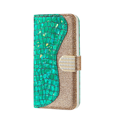Anymob iPhone Case White Laser Flash Powder Flip Magnetic Wallet Stand Function-Mobile Phone Cases-PEROZ Accessories