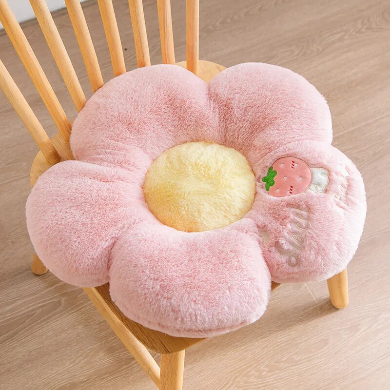 Anyhouz Plush Pillow Light Pink Five Petal Flower Shape Stuffed Soft Pillow Seat Cushion Room Decor 50cm-Pillow-PEROZ Accessories