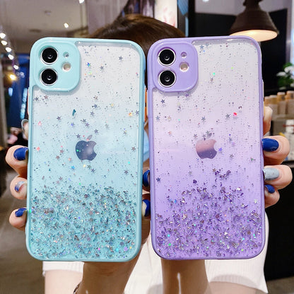 Anymob iPhone Black Shiny Case Glitter Camera Protect Clear Silicone Cover-Mobile Phone Cases-PEROZ Accessories