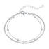 Anyco Bracelet Dainty Minimalist Fine Adjustable Findings Pulsera 925 Plata For Girls Jewelry Silver Double Chain Bead Bracelet-Bracelets-PEROZ Accessories