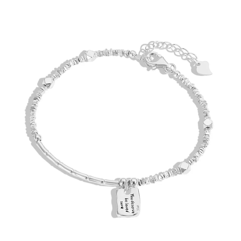 Anyco Bracelet Hypoallergenic 925 Sterling Silver Bracelet Irregular Broken Beaded Silver Pendant Bracelets Bangles for Women-Bracelets-PEROZ Accessories