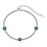 Anyco Bracelet Silver Bracelet Women Green Flower Charm 5A Cubic Zirconia Chain 925 Sterling silver Tennis Bangles-Bracelets-PEROZ Accessories