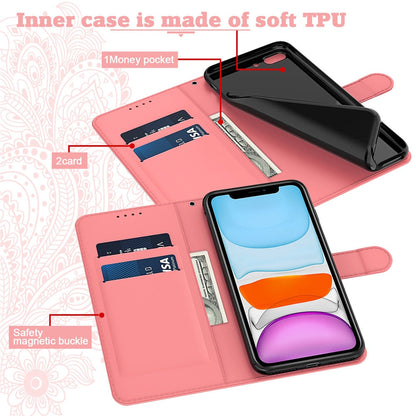 Anymob iPhone Violet Flip Leather Phone Cases Peacock Pattern Wallet Cover-Mobile Phone Cases-PEROZ Accessories