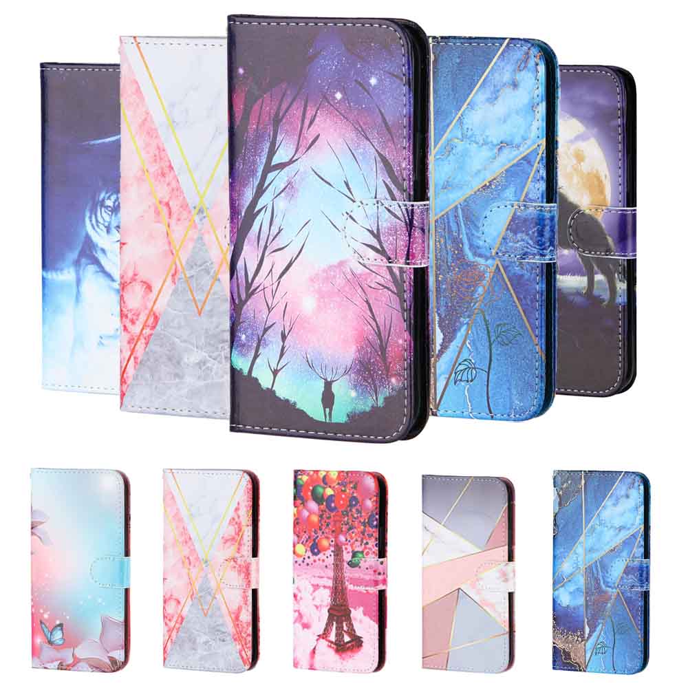 Anymob iPhone Case Multicolor Flip Painted Wallet Leather Cover-Mobile Phone Cases-PEROZ Accessories