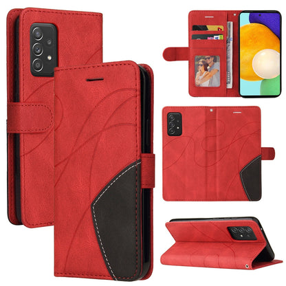 Anymob Samsung Blue And Red Leather Wallet Flip Case Protective Phone Cover-Mobile Phone Cases-PEROZ Accessories