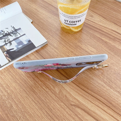 Anymob Samsung Gradient White And Pink Soft Silicon Wrist Strap Case Bag Shell Cover-Mobile Phone Cases-PEROZ Accessories