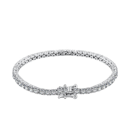 Anyco Bracelet Fine Jewelry Women S925 Silver Rhodium Plated Black Pink Green Clear Round Cut 5A Cubic Zirconia Tennis Bangles-Bracelets-PEROZ Accessories