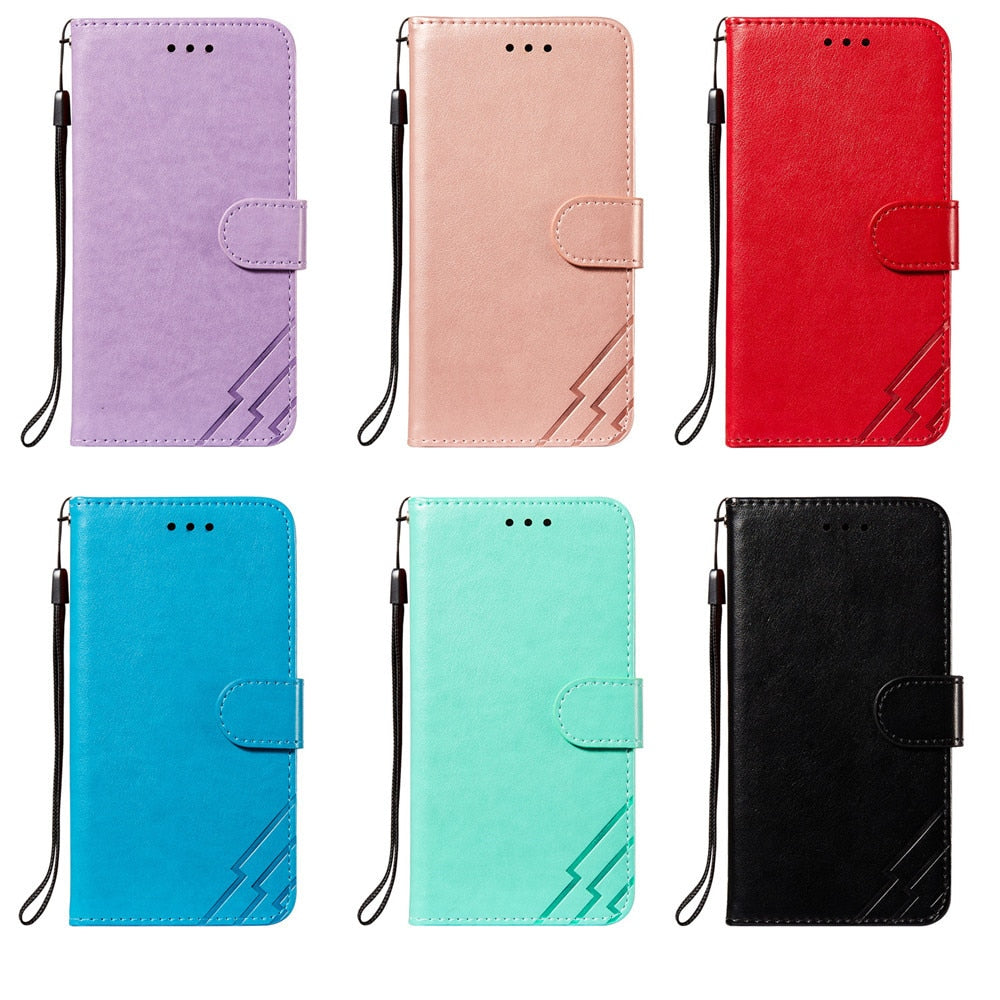 Anymob iPhone Case Red Solid Color Leather Fashion Magnetic Flip Wallet Cover-Mobile Phone Cases-PEROZ Accessories