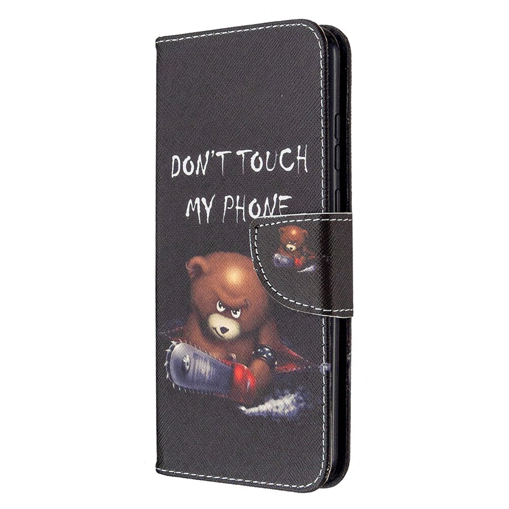 Anymob Huawei Black and Bear Flip Leather Mobile Phone Case Cover-PEROZ Accessories