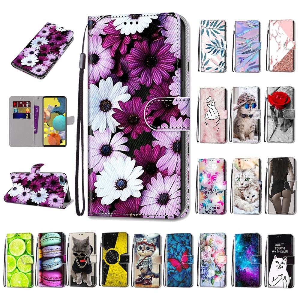 Anymob Samsung 3D Cat Fashion Painted Flip Phone Case Leather Wallet Cover-Mobile Phone Cases-PEROZ Accessories