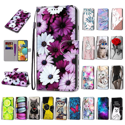 Anymob Samsung 3D Cat Fashion Painted Flip Phone Case Leather Wallet Cover-Mobile Phone Cases-PEROZ Accessories
