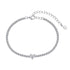 Anyco Bracelet S925 Silver Rhodium Plated 5A Grade Clear White Pendant Cubic Zirconia Classic Bracelet Bangles for Women-Bracelets-PEROZ Accessories