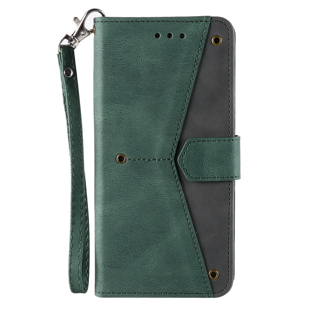 Anymob IPhone Blue Splicing Flip Leather Phone Cases Wallet Book Style Cover-Mobile Phone Cases-PEROZ Accessories