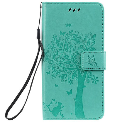 Anymob Huawei Phone Case Blue Green Tree Print Flip Leather Wallet Phone Cover-PEROZ Accessories