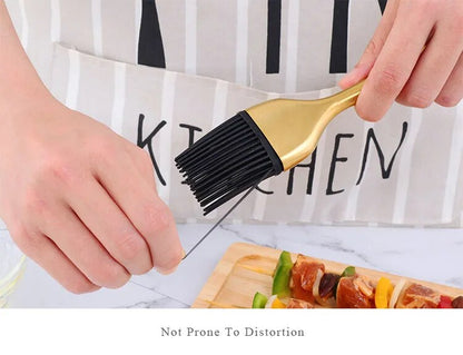 AnyGleam Brush Silver Stainless Steel Handle Oil for BBQ and Bread Basting Kitchen Utensils-Kitchen &amp; Dining-PEROZ Accessories