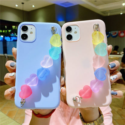 Anymob iPhone Case Transparent Bracelet Soft Silicone Cover With Love Wrist Strap-Mobile Phone Cases-PEROZ Accessories