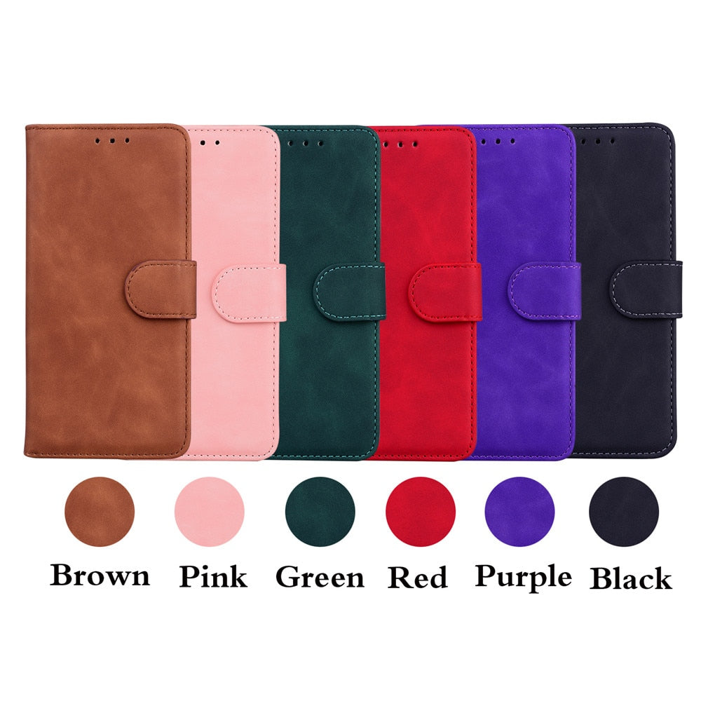 Anymob iPhone Case Black Magnetic Leather Wallet Flip Solid Color Phone Cover-Mobile Phone Cases-PEROZ Accessories