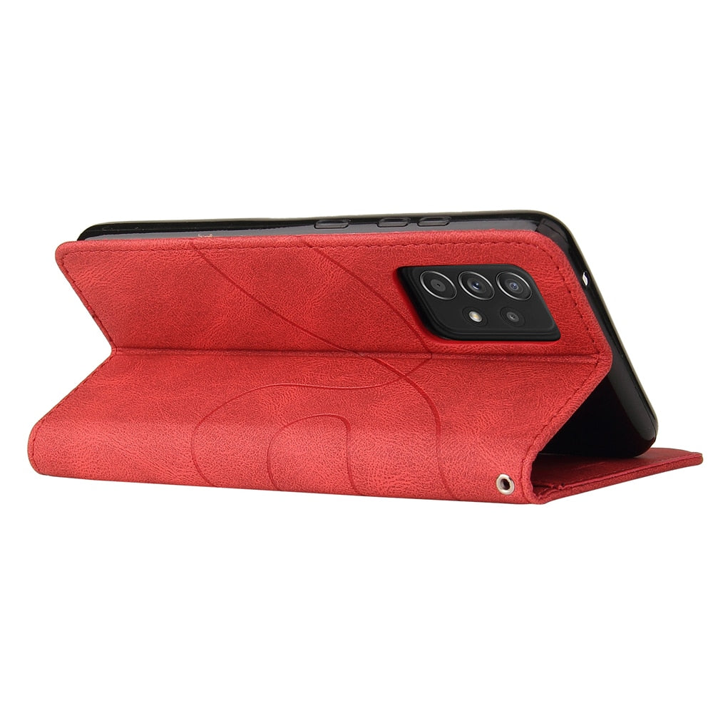 Anymob Samsung Blue And Red Leather Wallet Flip Case Protective Phone Cover-Mobile Phone Cases-PEROZ Accessories