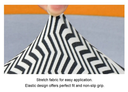 Anyhouz Office Chair Cover Orange White Geometric Medium Non-Slip Rotating Seat Case Universal Armrest Chair Protector-Chair Cover-PEROZ Accessories