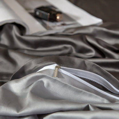 Anyhouz Duvet Comforter Set UK King Deep Grey/ Light Grey Egyptian Cotton Thick Blanket Bedspread 6 Pcs Bed Set-Comforter-PEROZ Accessories