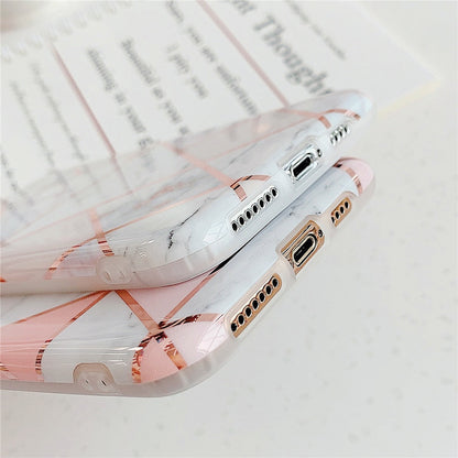 Anymob iPhone Case Purple Marble Soft Silicone Phone Cover Protection-Mobile Phone Cases-PEROZ Accessories