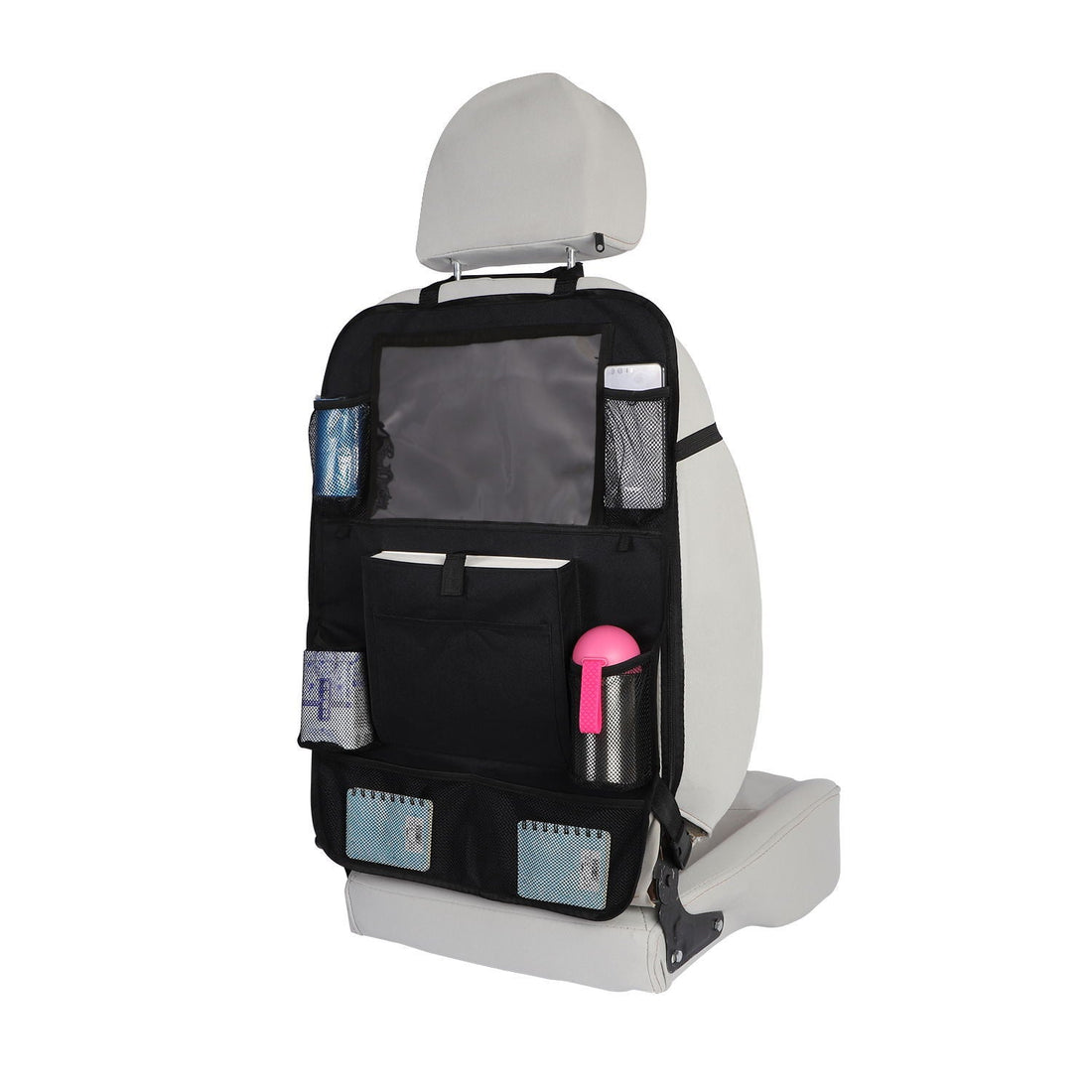 Anypack Car Back Seat Organizer 2pc with Touch Screen Tablet Holder Kick Mats with Pocket for Toys-Car Accessories-PEROZ Accessories