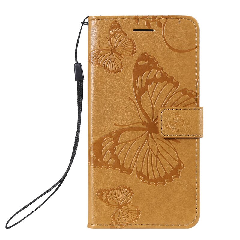 Anymob Huawei Phone Case Brown Butterfly Flip Leather Wallet Phone Cover-PEROZ Accessories