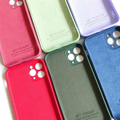 Anymob iPhone Light Green Liquid Silicone Case Fashion Solid Color Soft Shockproof Back Cover-Mobile Phone Cases-PEROZ Accessories