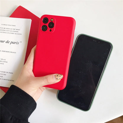 Anymob iPhone Light Green Liquid Silicone Case Fashion Solid Color Soft Shockproof Back Cover-Mobile Phone Cases-PEROZ Accessories