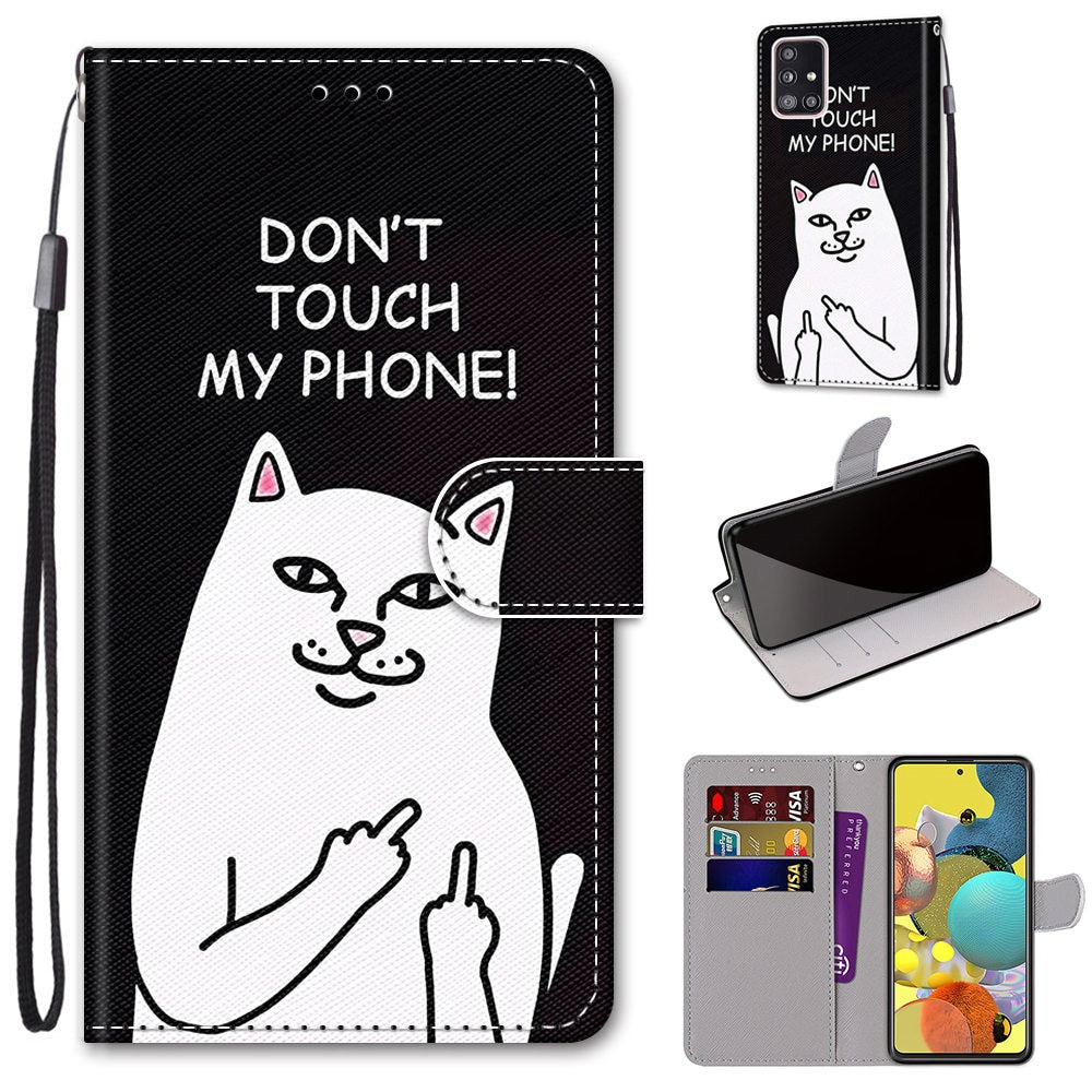 Anymob Samsung 3D Cat Fashion Painted Flip Phone Case Leather Wallet Cover-Mobile Phone Cases-PEROZ Accessories