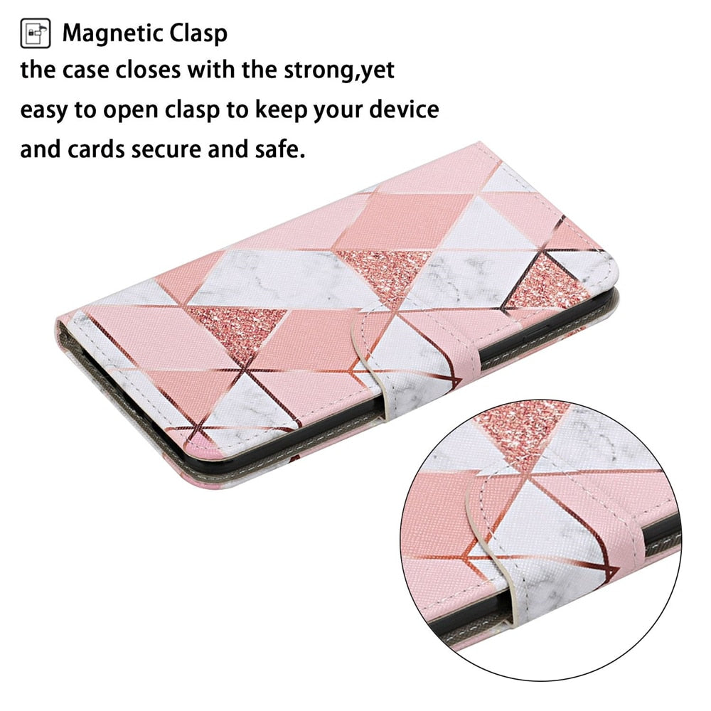 Anymob iPhone Pink Bear Flip Leather Phone Case With Wallet Slot Cases Cover-Mobile Phone Cases-PEROZ Accessories