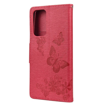 Anymob Samsung Blue Flip Phone Case Big Butterfly Leather Wallet Book Style Cover Shell-Mobile Phone Cases-PEROZ Accessories