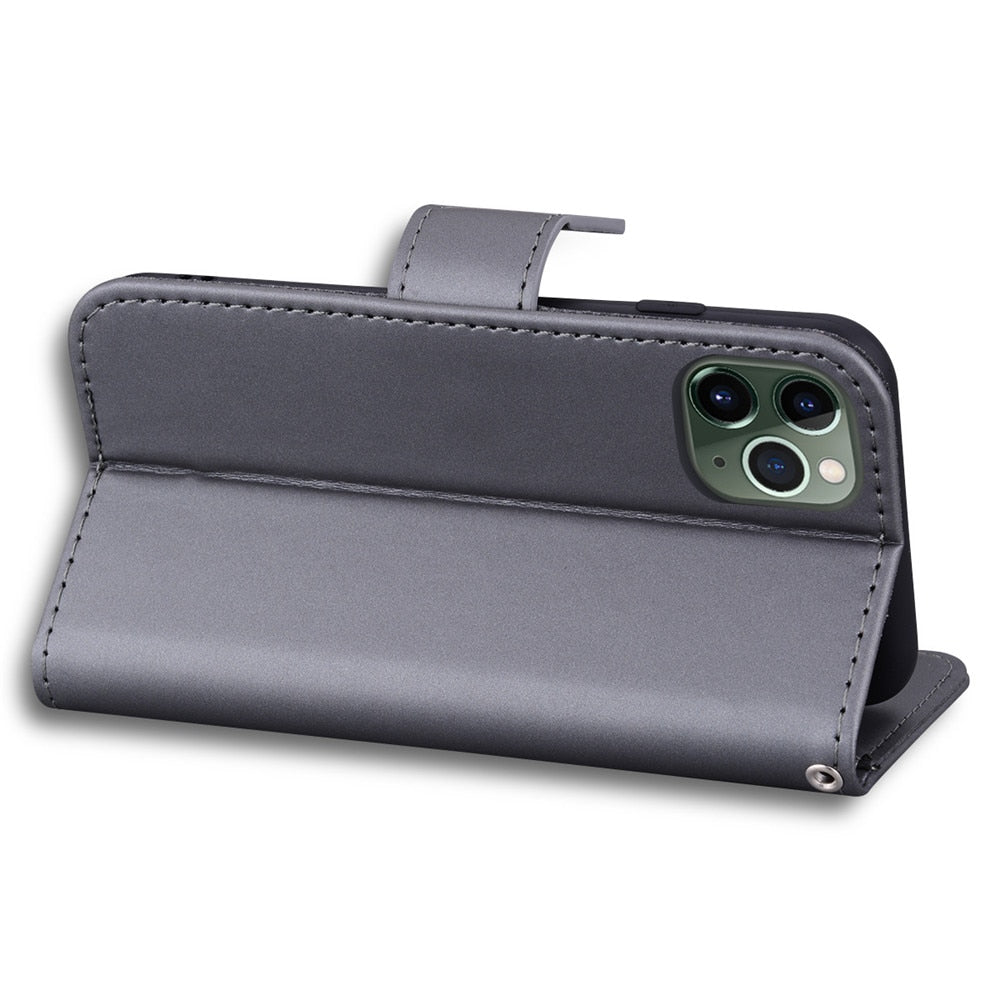 Anymob iPhone Case Red Flip Leather Skin Silicone Bear Design Wallet Phone-Mobile Phone Cases-PEROZ Accessories
