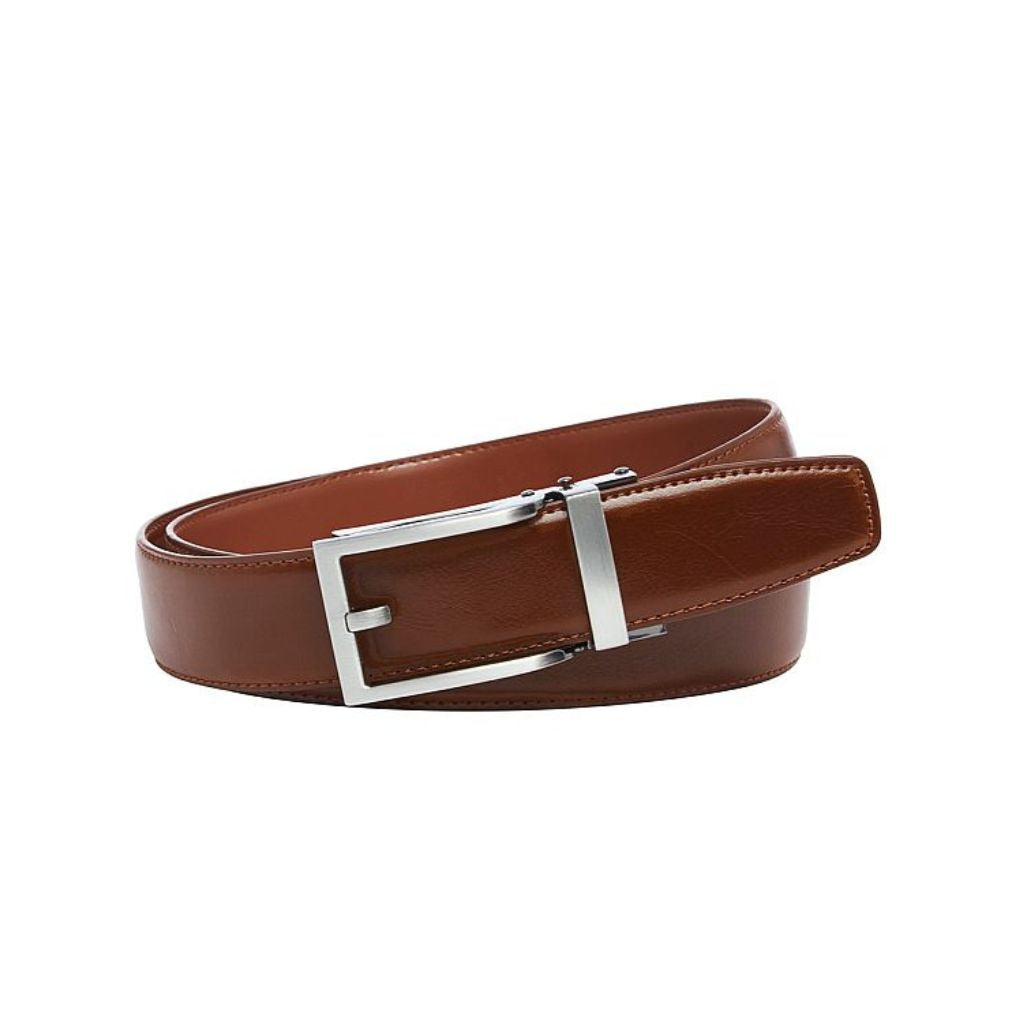 HAMILTON Tan. Men’s Auto Leather Belt. 35mm width. Larger sizes.-Classic Belts-PEROZ Accessories